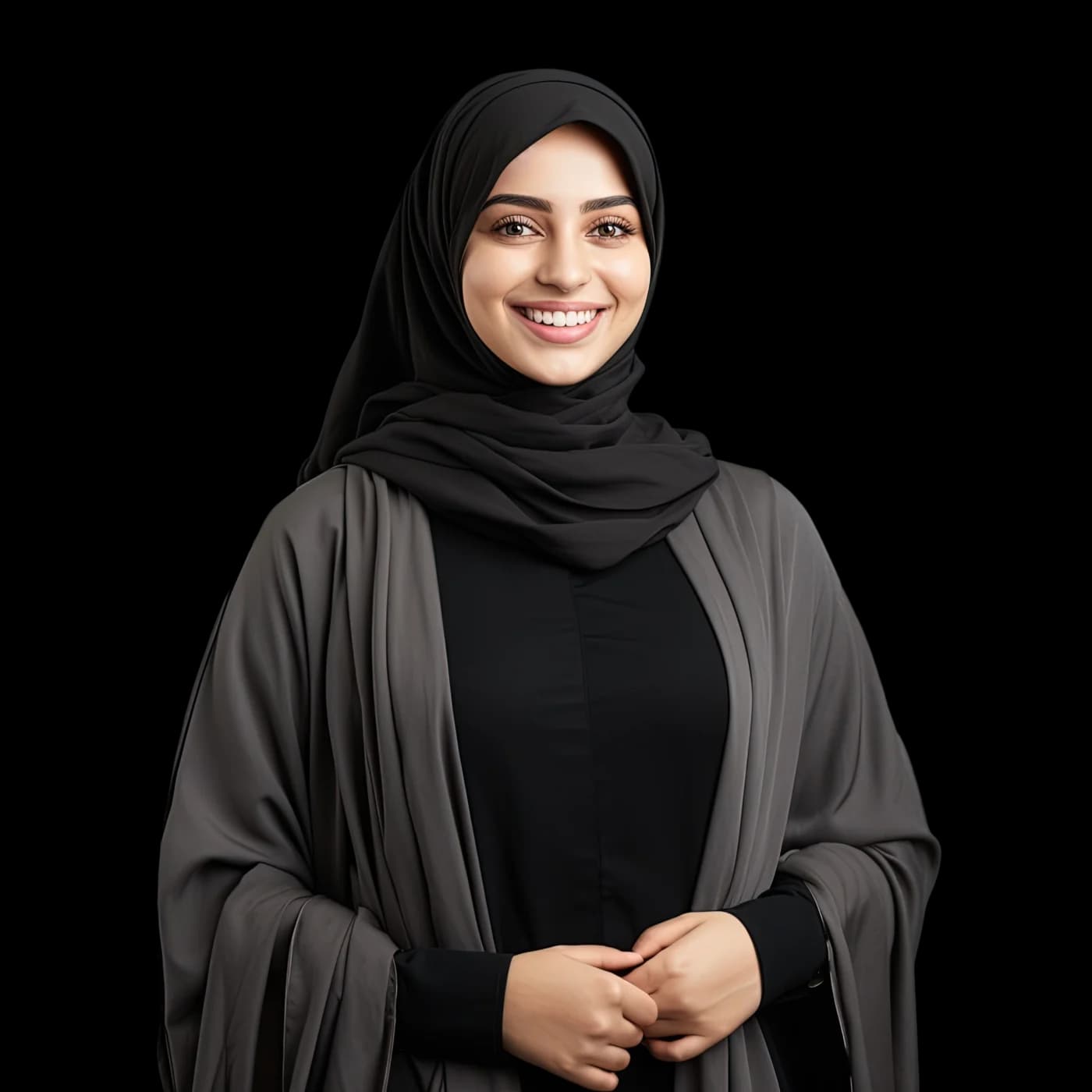 شابة بالحجاب تبتسم